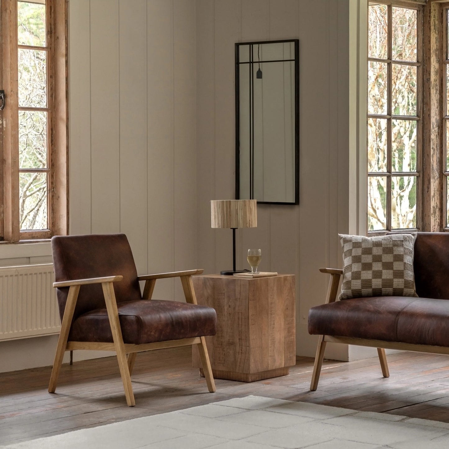 Gallery Direct Neyland Armchair in Vintage Brown Leather