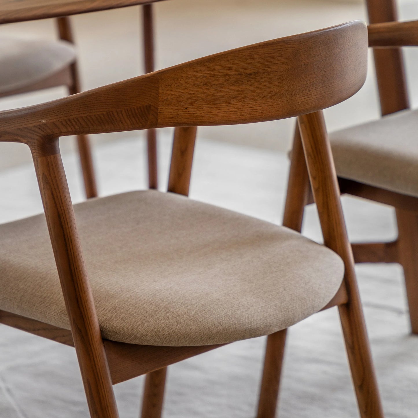 Gallery Direct Madrid Pair of Upholstered Dining Chairs in Walnut