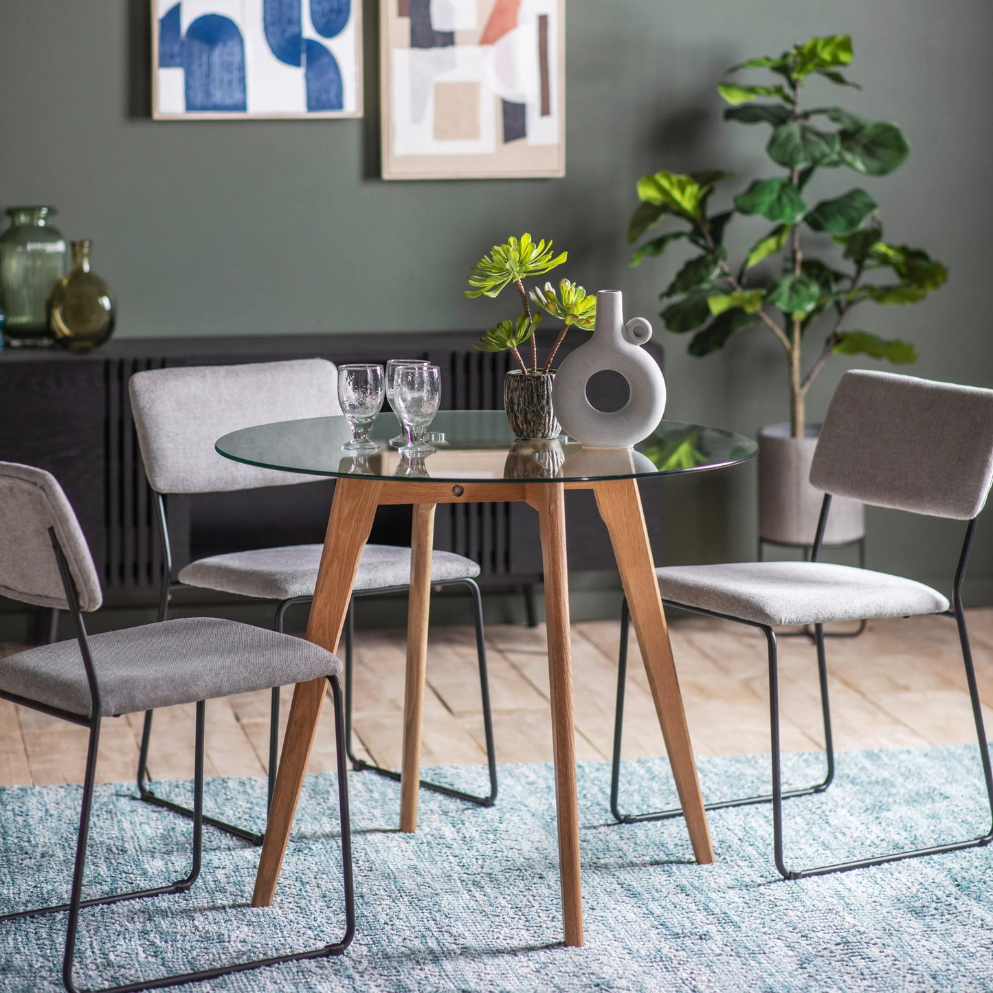 Gallery Direct Blair Round Dining Table in Oak