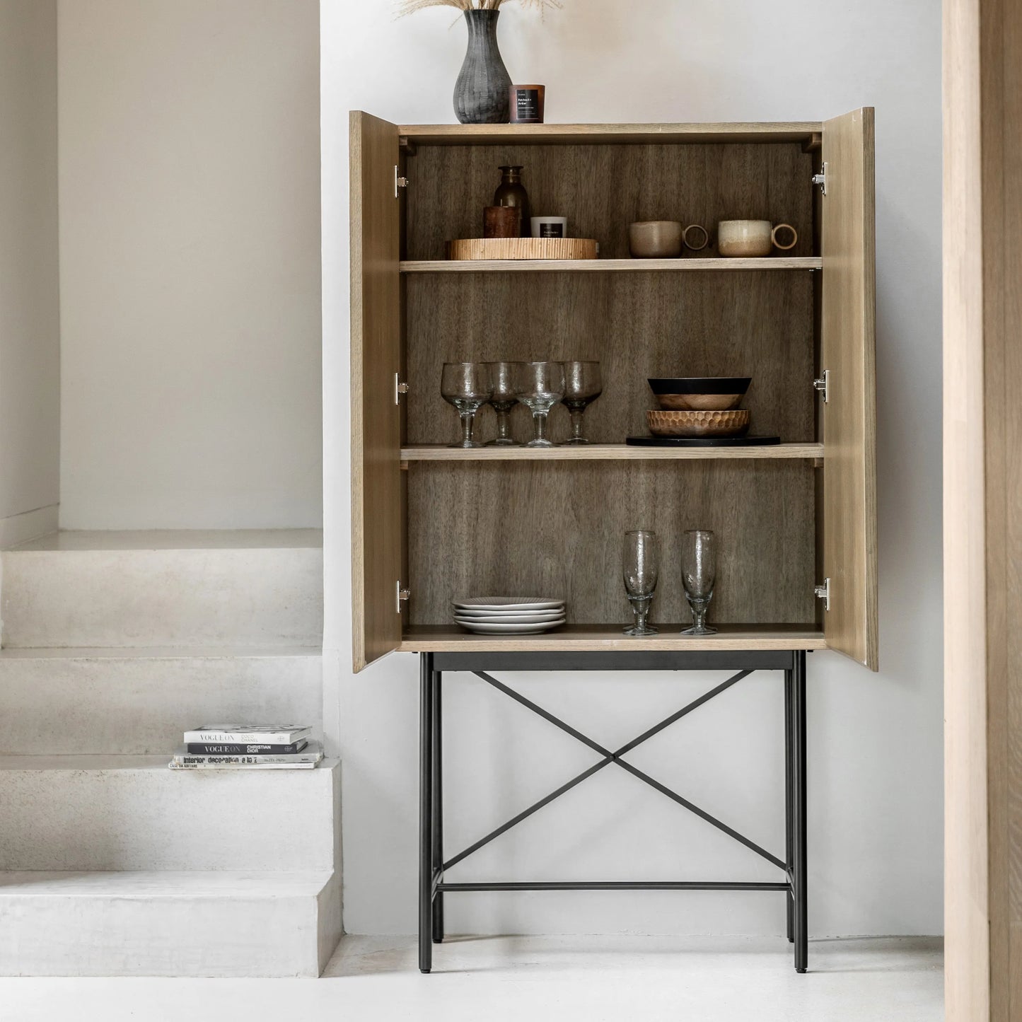 Gallery Direct Panelled 2 Door Cocktail Cabinet