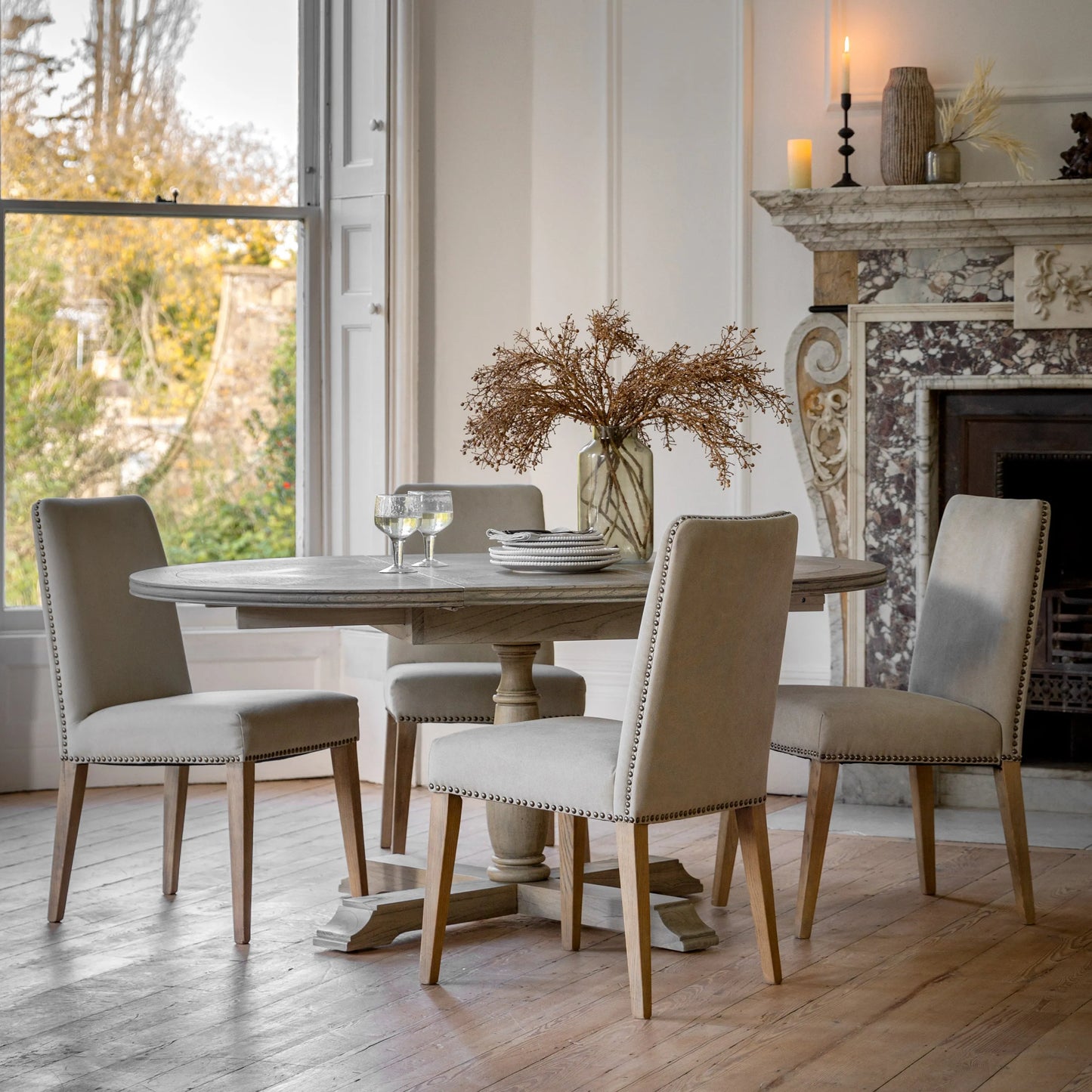 Gallery Direct Mustique Round Extending Dining Table