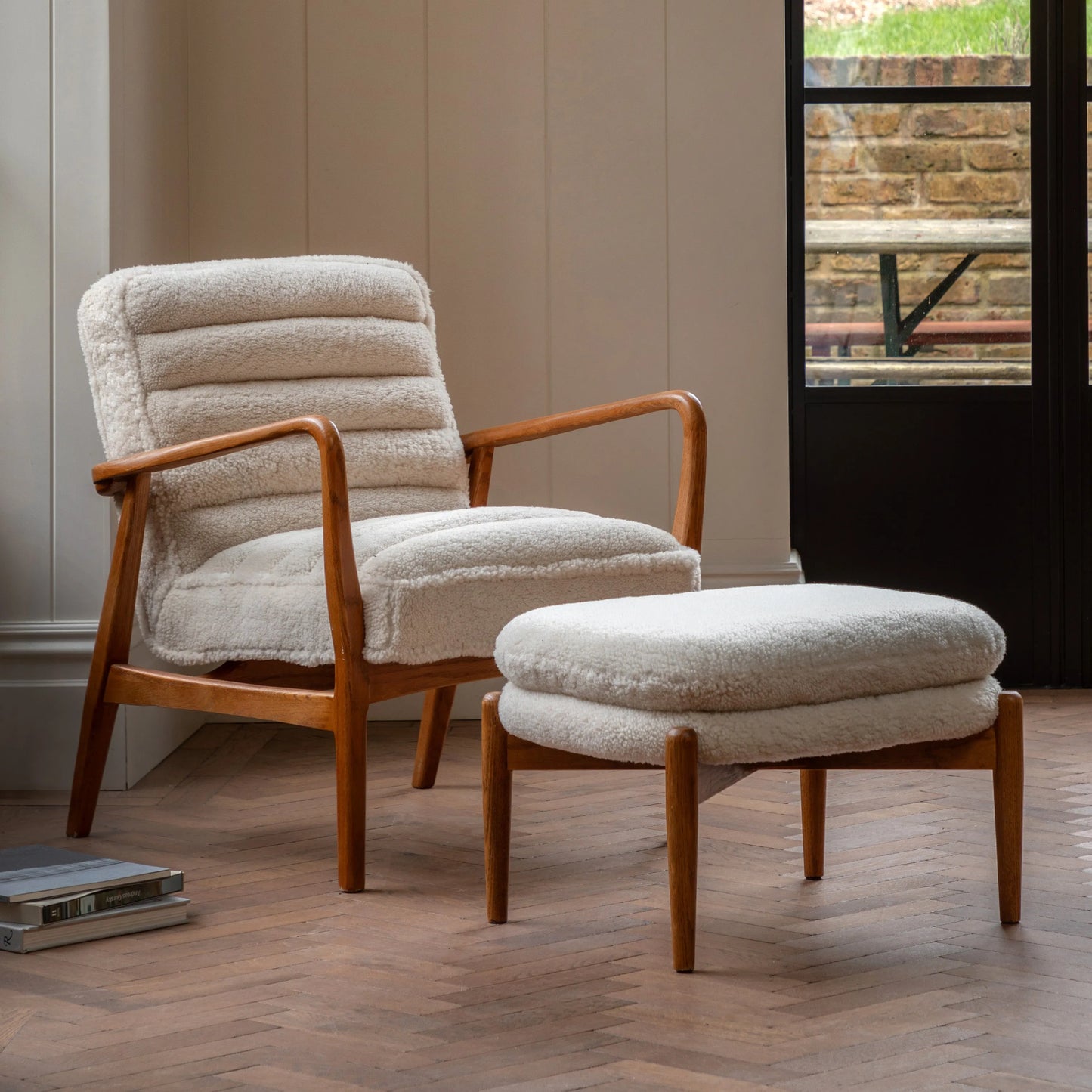 Gallery Direct Datsun Footstool in Cream Sheepskin