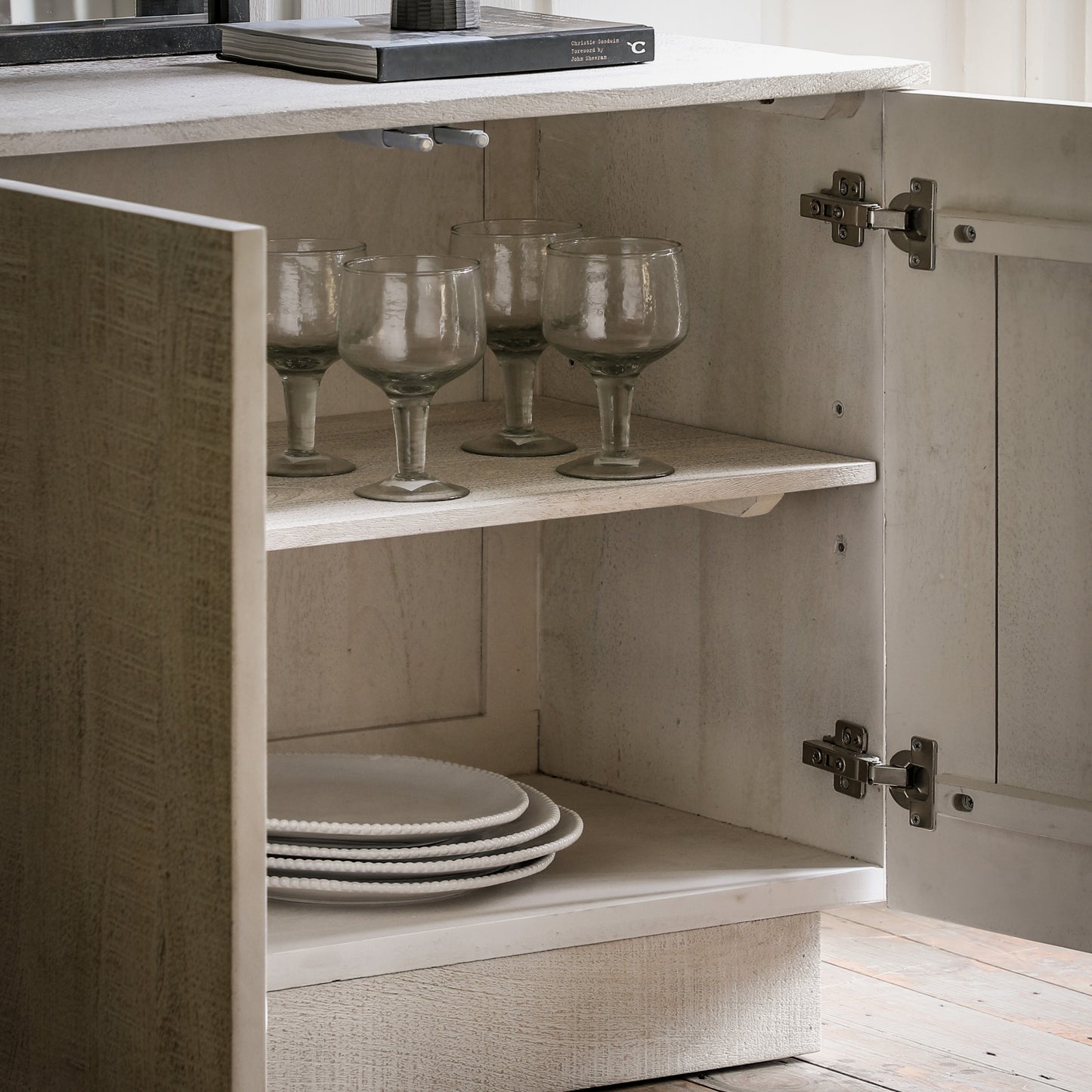 Gallery Direct Iowa 4 Door Sideboard Whitewash