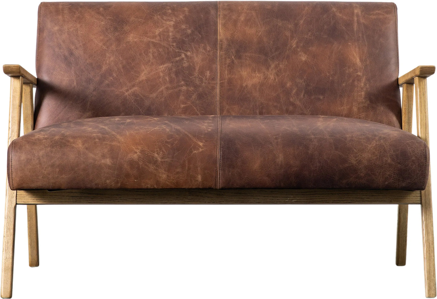 Gallery Direct Neyland 2 Seater Sofa in Vintage Brown Leather