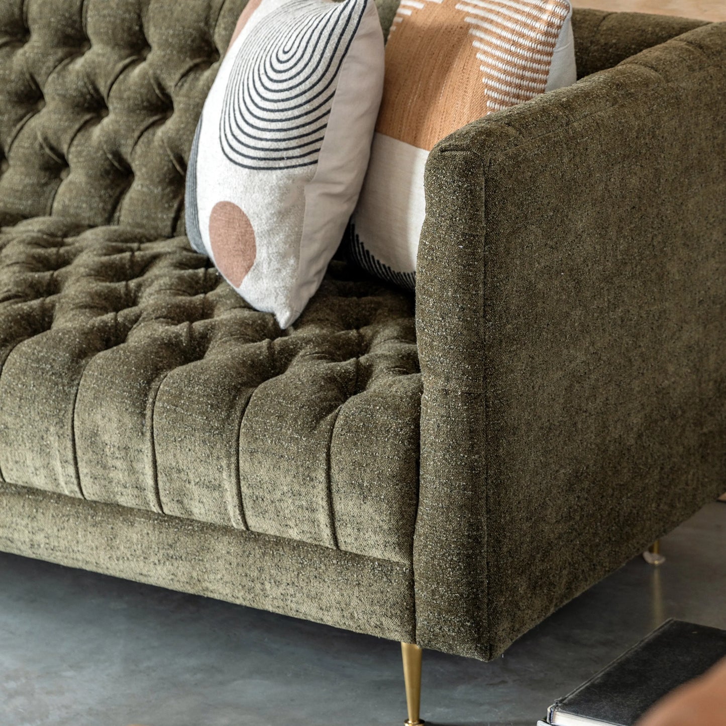 Gallery Direct Dalton 3 Seat Sofa in Moss Green