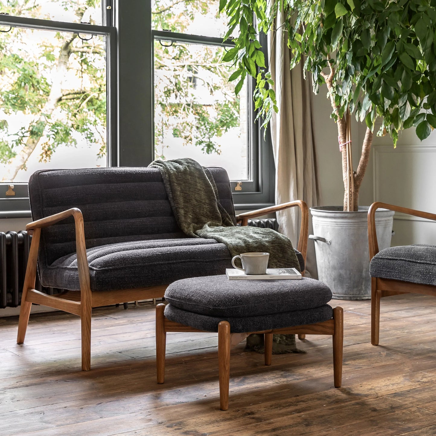 Gallery Direct Datsun 2 Seater Sofa in Charcoal