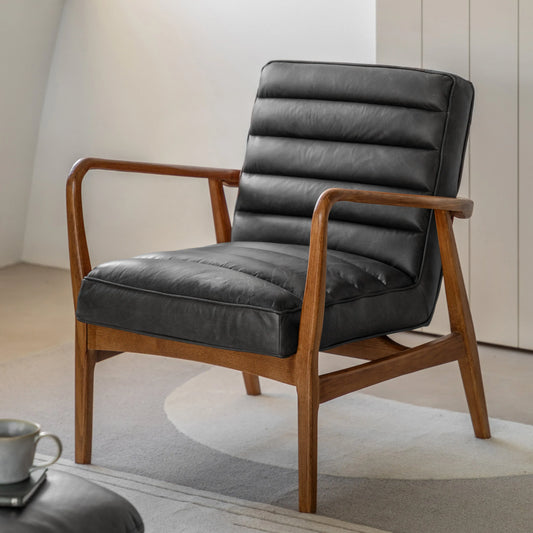 Gallery Direct Datsun Armchair in Antique Ebony Leather