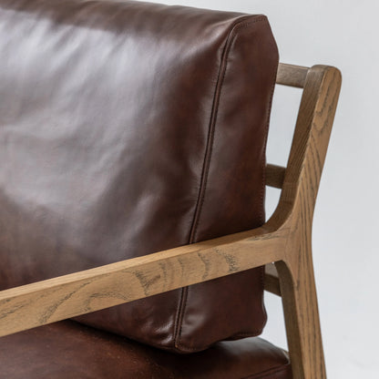Gallery Direct Cortona Armchair in Antique Brown Leather