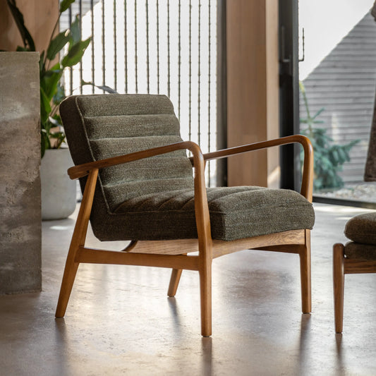 Gallery Direct Datsun Armchair in Green Boucle