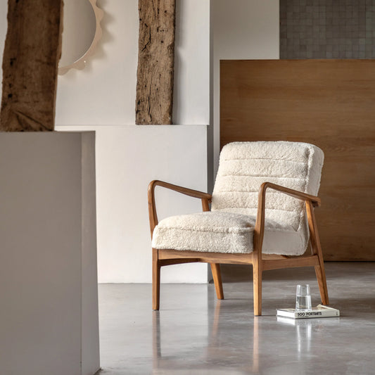 Gallery Direct Datsun Armchair in Cream Sheepskin