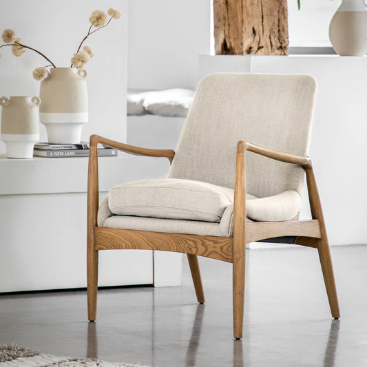 Gallery Direct Carrera Armchair in Natural Linen