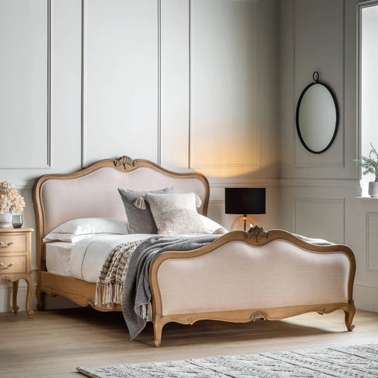 Gallery Direct Chic 5' Linen Upholstered Bed Weathered