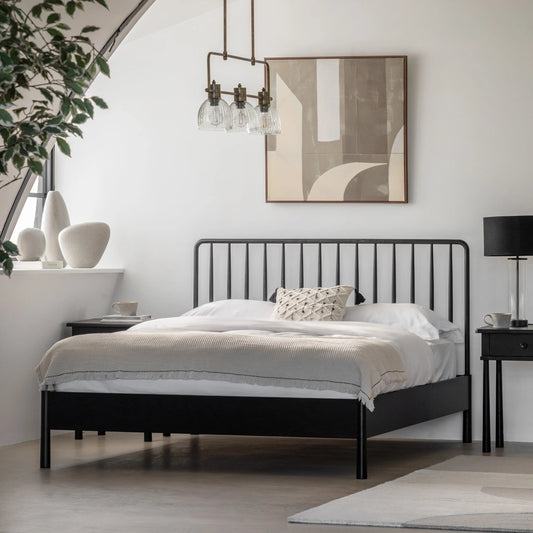Gallery Direct Wycombe Kingsize Spindle Bed Black