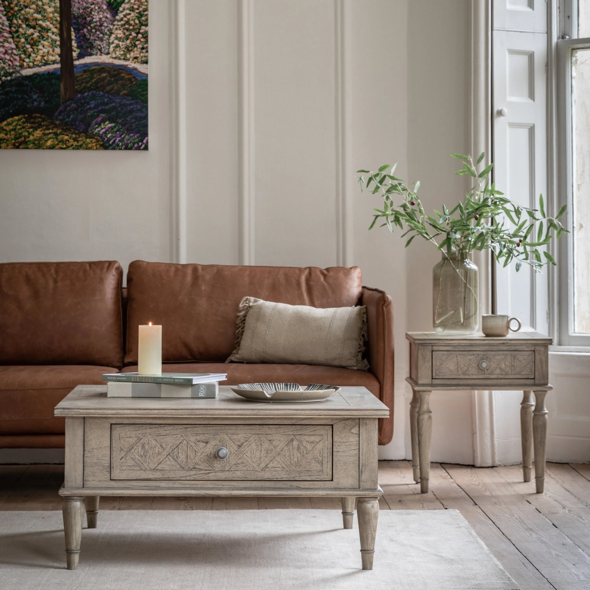 Gallery Direct Mustique Square 2 Drawer Coffee Table