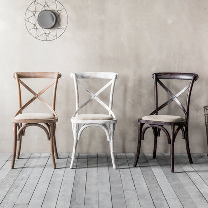 Gallery Direct Cafe Pair of Dining Chairs in Black Linen