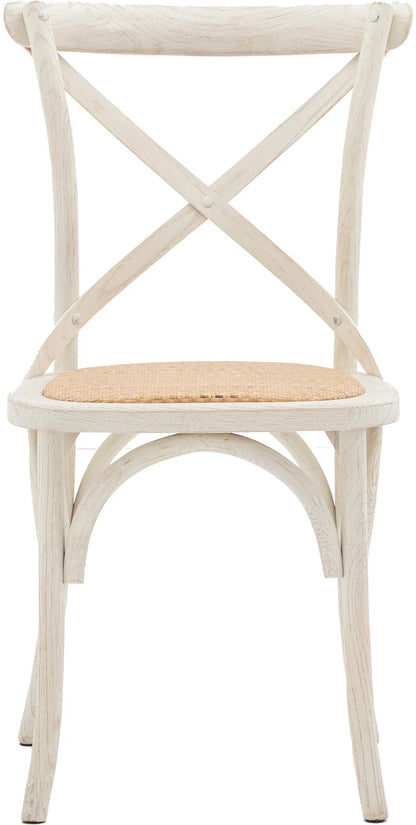 Gallery Direct Cafe Pair of Dining Chairs in White Rattan