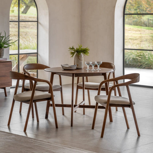 Gallery Direct Madrid Round Dining Table in Walnut