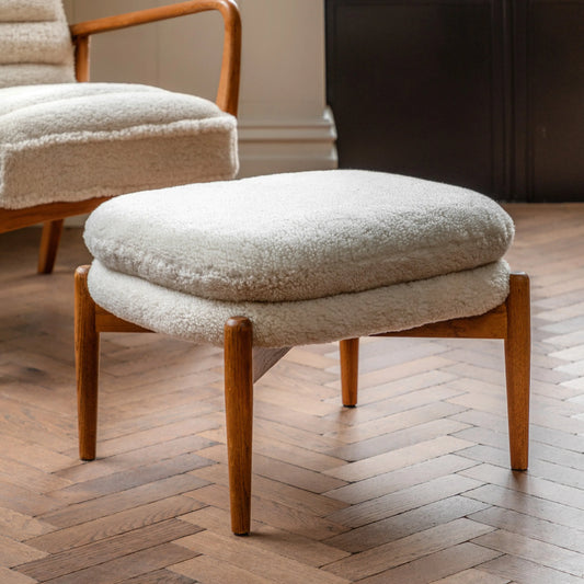 Gallery Direct Datsun Footstool in Cream Sheepskin