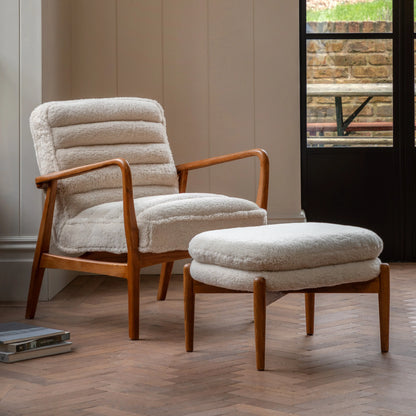 Gallery Direct Datsun Footstool in Cream Sheepskin