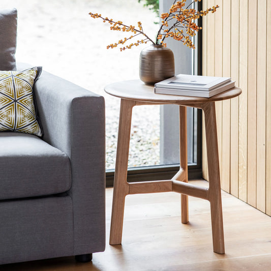 Gallery Direct Madrid Round Side Table in Oak