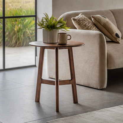 Gallery Direct Madrid Round Side Table in Walnut