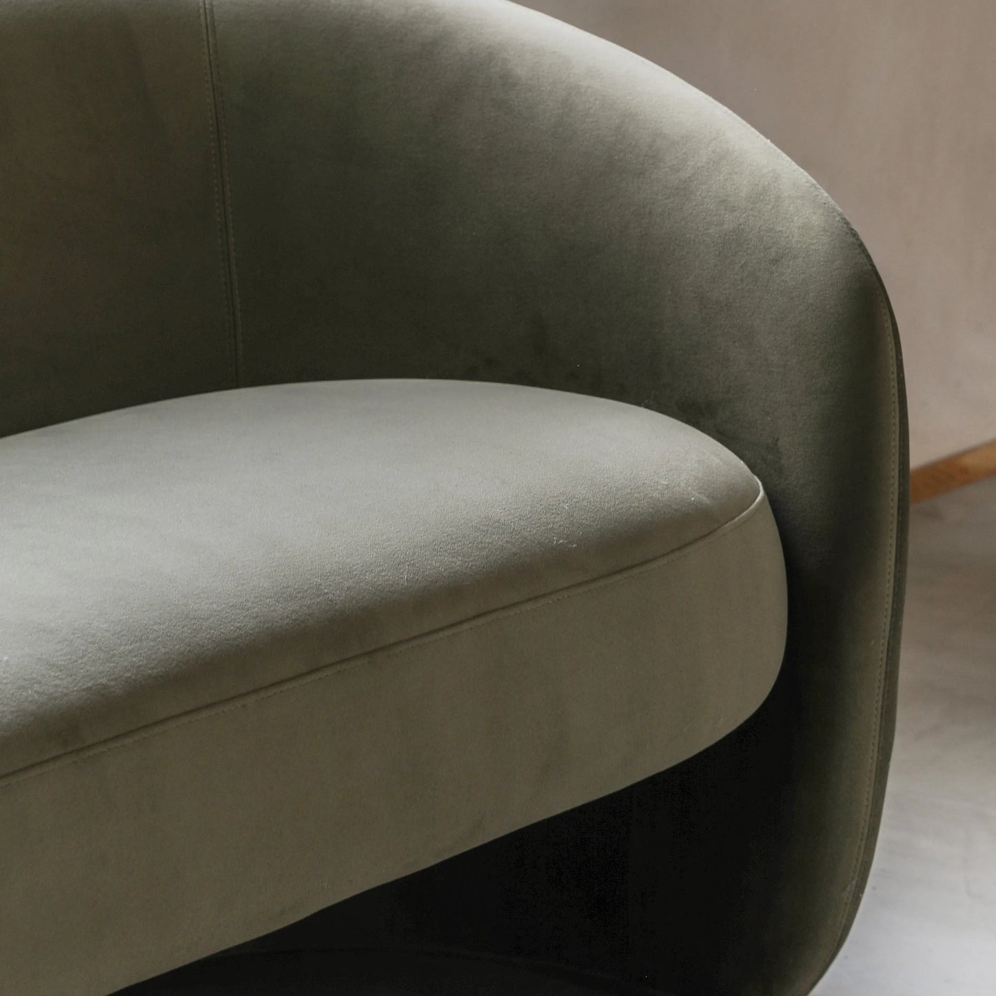 Gallery Direct Curvo 2 Seat Sofa in Moss Green