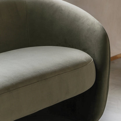 Gallery Direct Curvo 2 Seat Sofa in Moss Green