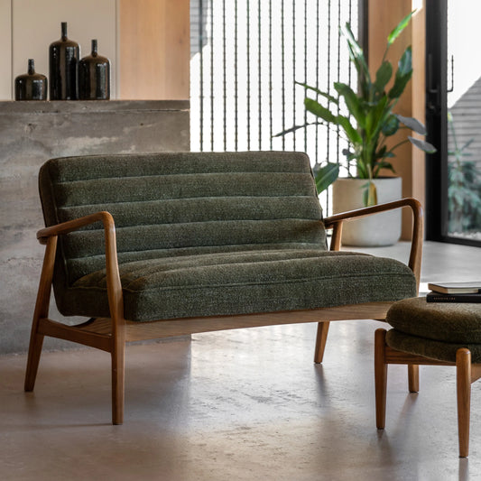 Gallery Direct Datsun 2 Seater Sofa in Green Boucle