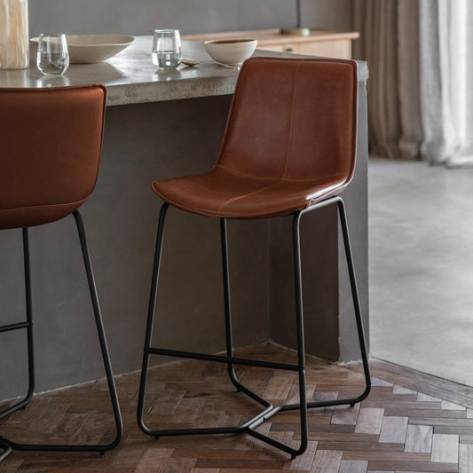 Gallery Direct Pair of Hawking Bar Chairs in Brown