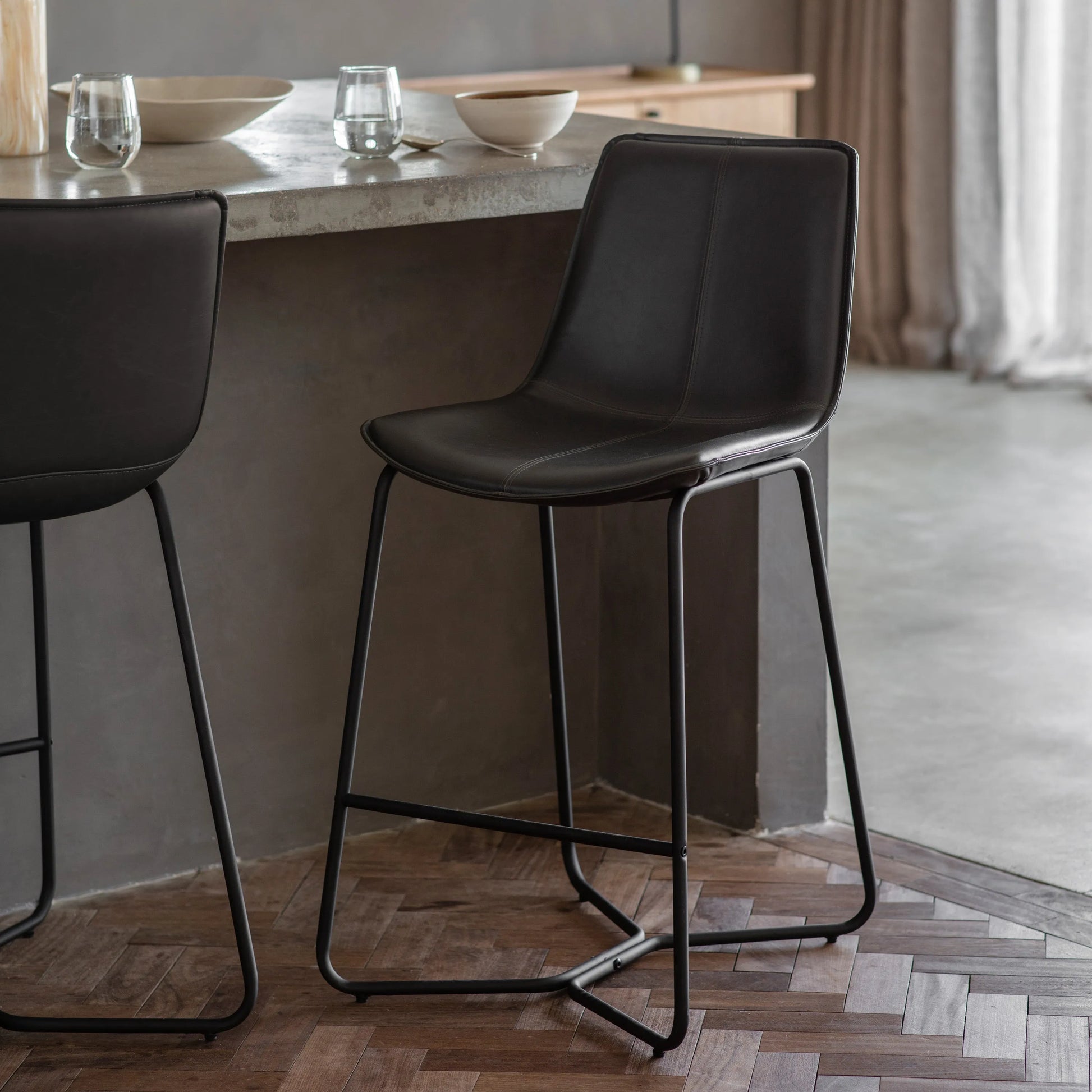 Gallery Direct Pair of Hawking Bar Chairs in Charcoal