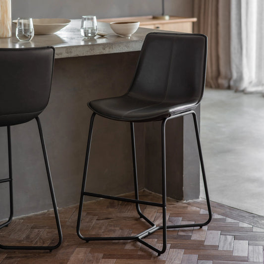 Gallery Direct Pair of Hawking Bar Chairs in Charcoal
